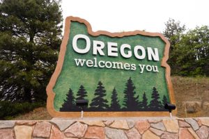 Oregon State Welcome Sign